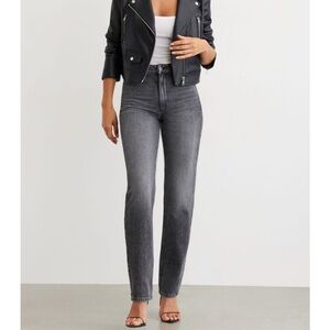 DYNAMITE CHIARA SLIM STRAIGHT DENIM IN MOON DUST / MEDIUM BLACK